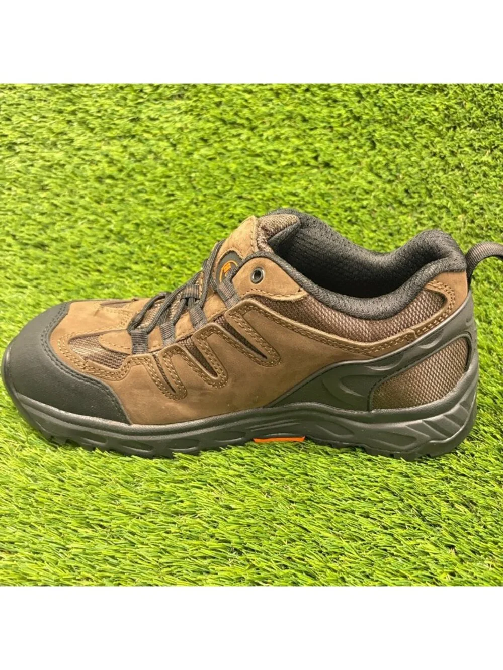 Hoss Eric Low Mens Size 11EE Brown Black Leather Aluminum Toe Work Boots Shoes